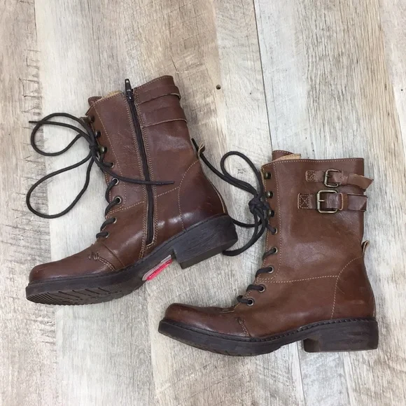 Manas | Shoes | Manas Side Zip Lace Up Leather Boots | Poshmark
